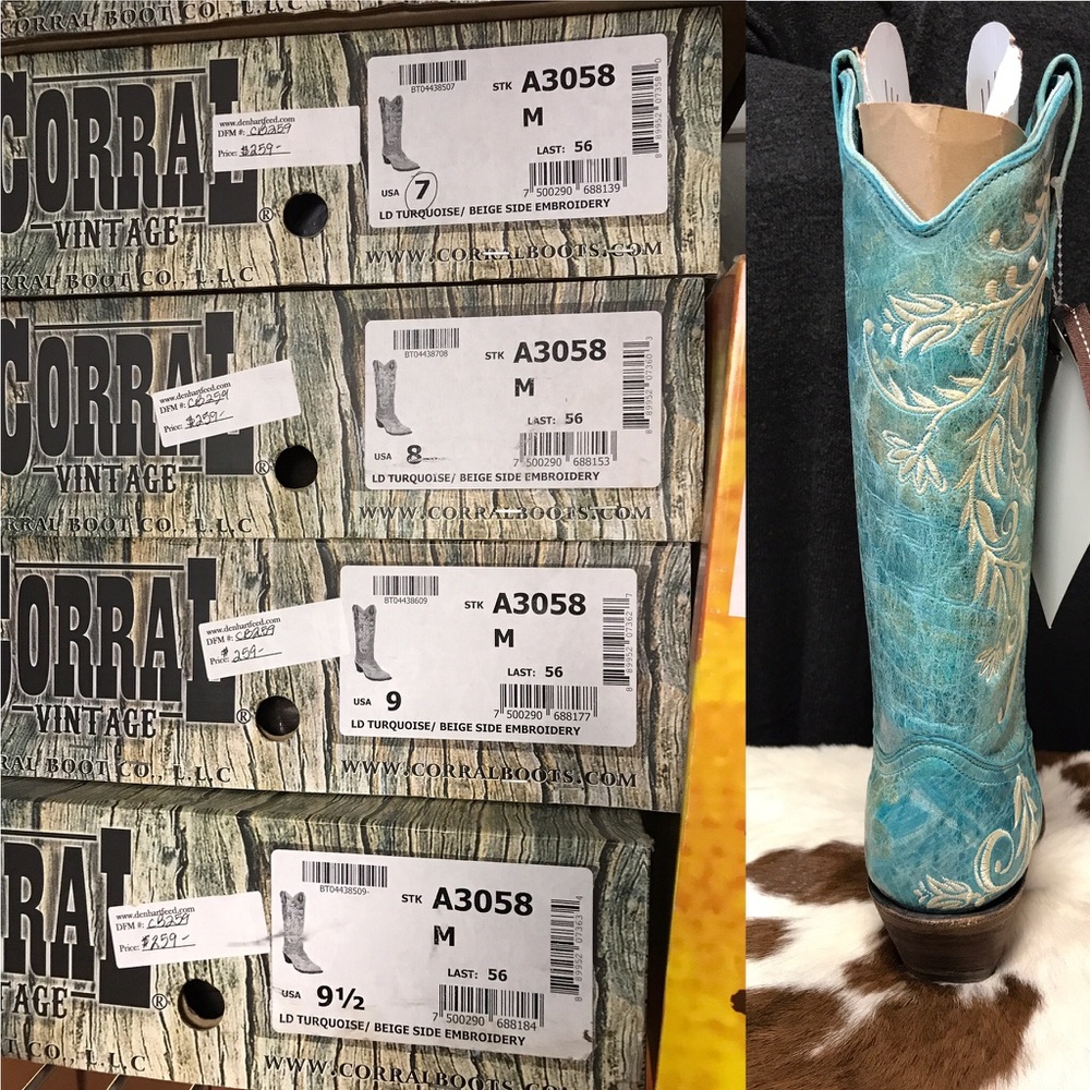 Sold Out! 5🌟Rated!! Size 7 Corral Turquoise Boot - Picture 8 of 8
